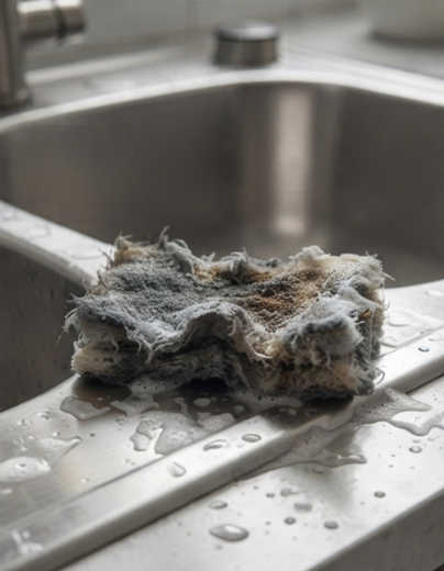 Worn-out sponge